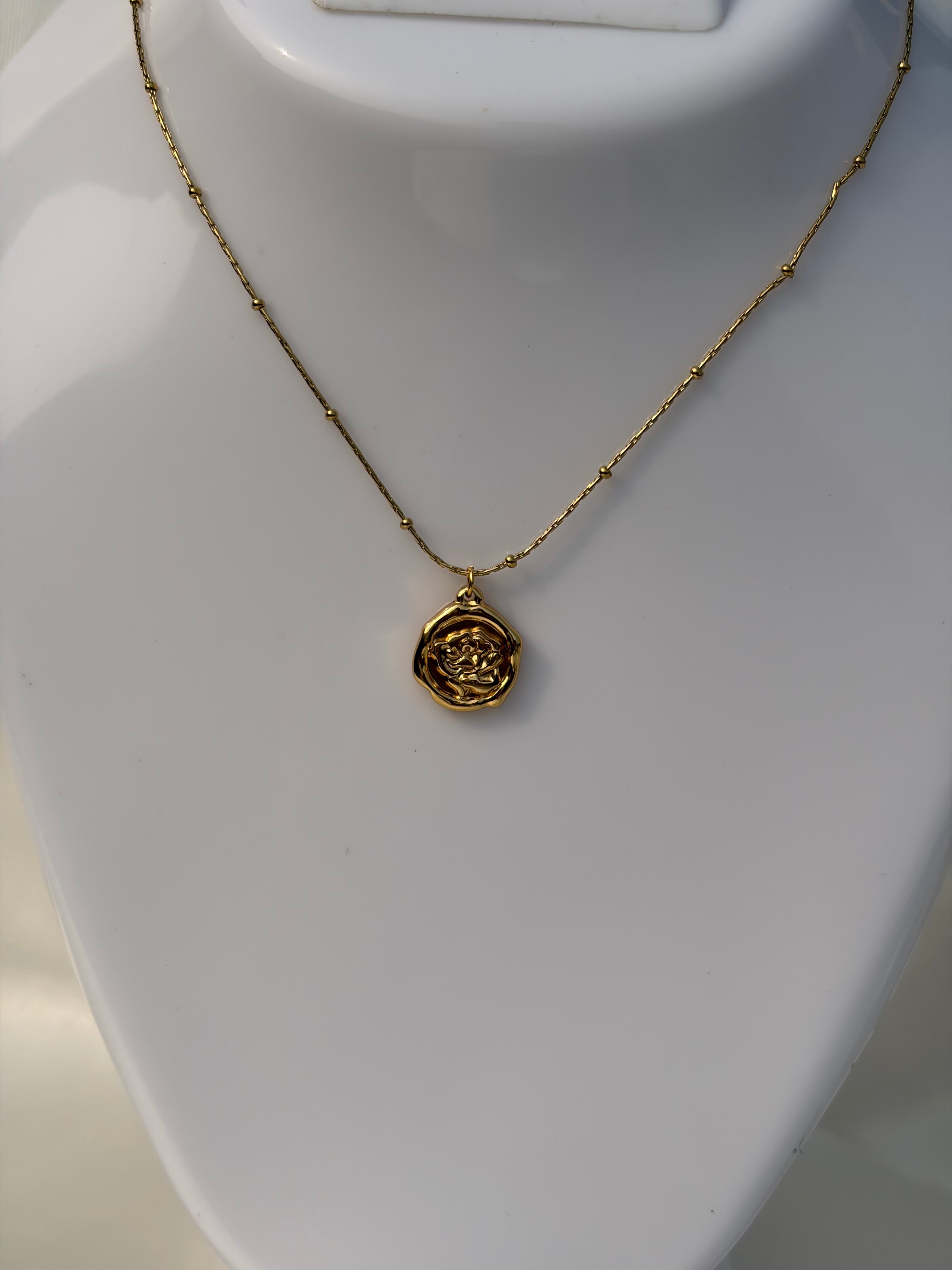 Gold Rose Pendant